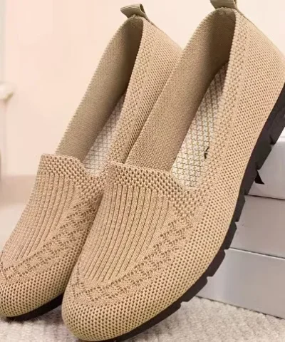 Comfortable knitted orthopedic flat shoes for women - anti-slip walking shoes